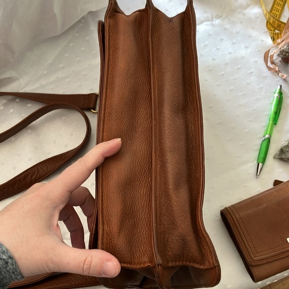 Fossil 75082 Envelope Camel Boho Leather Travel Crossbody Messenger Bag - Picture 3 of 12